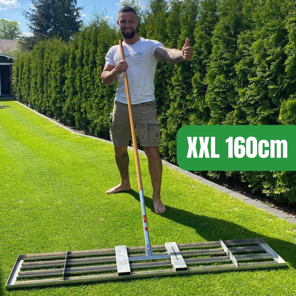 RISISANI Premium Rasenrakel XXL160 en acier inoxydable