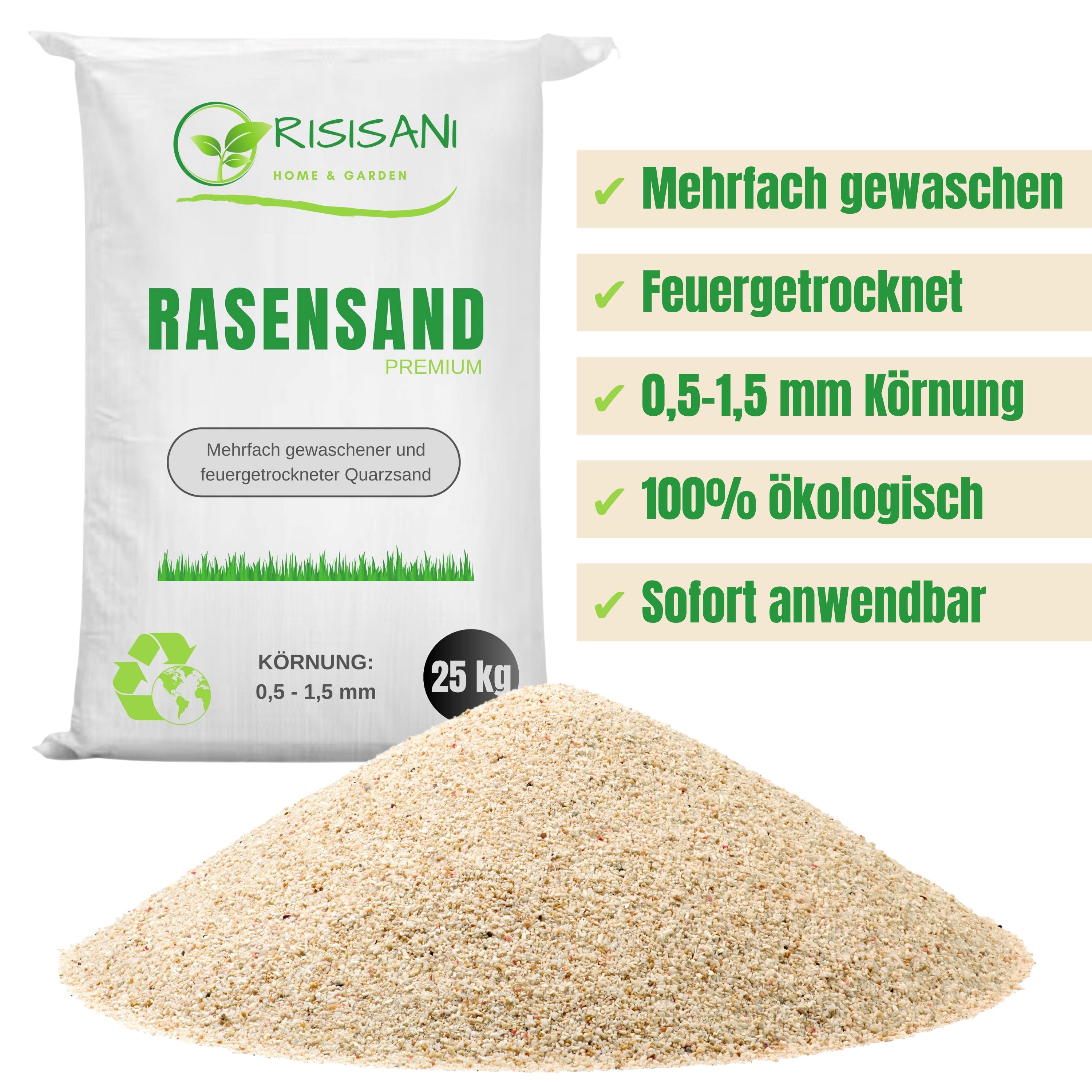 RISISANI Starterset : Rasenrakel Premium L-80 + 125kg de sable à gazon RISISANI Home & Garden FR
